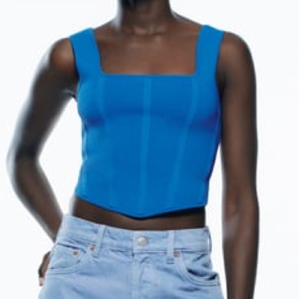 Blue corset top